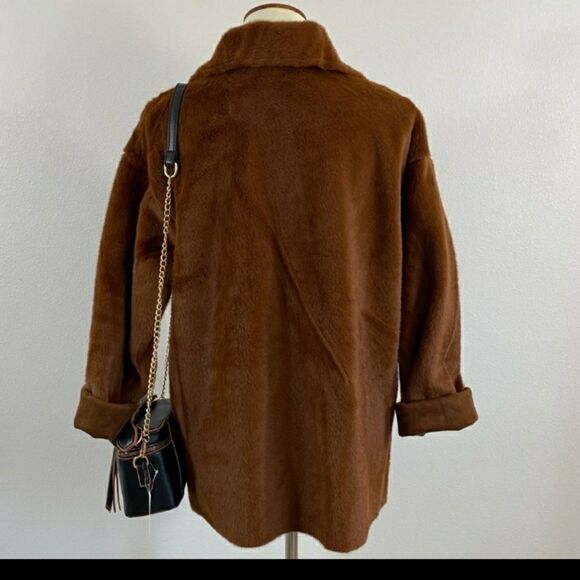 Teddy Bear Brown Jacket Faux fir big buttons front pockets sz 14 NWT sup… - Picture 10 of 11